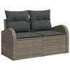 vidaXL Conjunto de sof&aacute; de jard&iacute;n 9 pcs Gris Rattan de Poli&eacute;ster