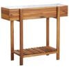 vidaXL Arriate de madera maciza de acacia y zinc
