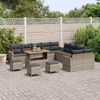 vidaXL Conjunto de sof&aacute;s de jard&iacute;n 14 pcs Gris rat&aacute;n sint&eacute;tico