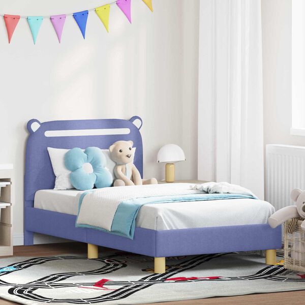 vidaXL Cama para ni&ntilde;os con cabecero Azul jeans 80 x 160 cm tela