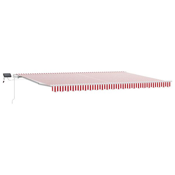 vidaXL Toldo Retr&aacute;ctil Manual Rojo y 500 x 350 cm Tela y acero