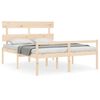 vidaXL Cama para personas mayores con cabecero madera maciza 160x200cm