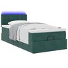 vidaXL Cama otomana con colch&oacute;n y LED terciopelo verde oscuro 90x200cm