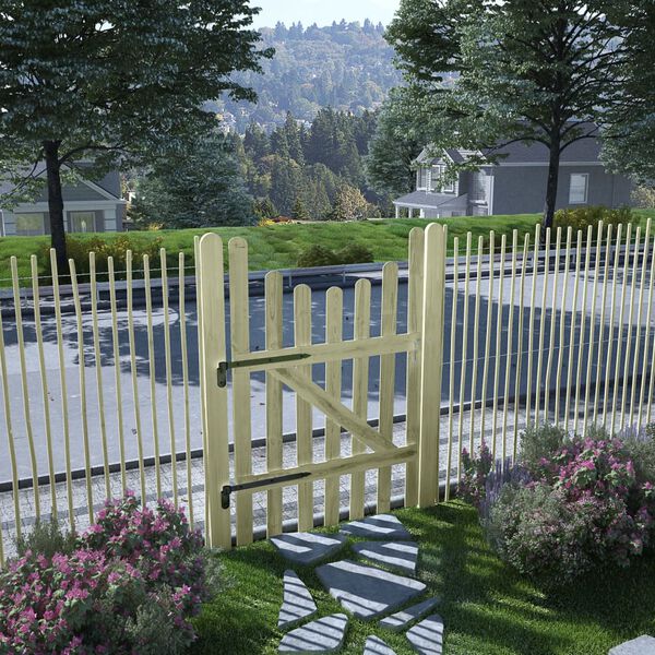 vidaXL Puerta de valla de madera de pino impregnada 100x150 cm