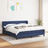 vidaXL Cama box spring con colch&oacute;n tela azul 160x200 cm