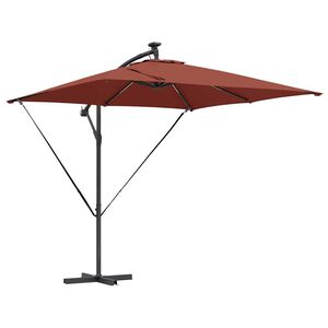 vidaXL Parasol de cantilever tipo plátano Terracota 249 x 249 x 250 cm