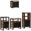 vidaXL Juego de muebles de baño 4 pcs Marrón Madera de mango maciza