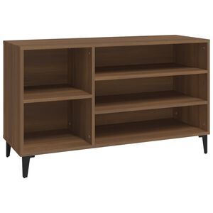 vidaXL Mueble zapatero madera contrachapada roble marr&oacute;n 102x36x60 cm