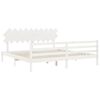 vidaXL Estructura de cama con cabecero madera maciza blanco 200x200cm