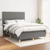 vidaXL Cama box spring con colch&oacute;n tela gris oscuro 140x200 cm