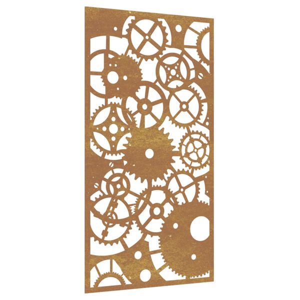 vidaXL Adorno de pared de jardín acero corten rueda dentada 105x55 cm