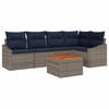 vidaXL Conjunto de sof&aacute;s de jard&iacute;n 6 pcs Gris y azul marino