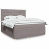 vidaXL Cama box spring con colch&oacute;n tela gris taupe 180x200 cm