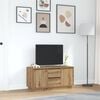 vidaXL Mueble de TV con luces LED roble artesanal 100x41x50 cm