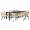 vidaXL Conjunto de Comedor de Jard&iacute;n 9 pcs Marr&oacute;n rat&aacute;n sint&eacute;tico
