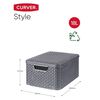 Curver Caja de almacenamiento con tapa Style M 18L plateado metálico