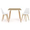 vidaXL Juego de comedor 3 piezas blanco