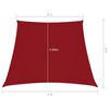 vidaXL Toldo de vela trapezoidal de tela oxford rojo 2/4x3 m