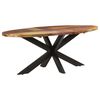 vidaXL Mesa de comedor ovalada madera maciza reciclada 200x100x75 cm