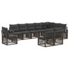 vidaXL Conjunto de sof&aacute;s de jard&iacute;n 10 pcs Gris rat&aacute;n sint&eacute;tico