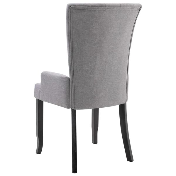 vidaXL Silla de comedor con reposabrazos de tela gris claro