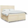 vidaXL Cama box spring con colch&oacute;n tela color crema 180x200 cm