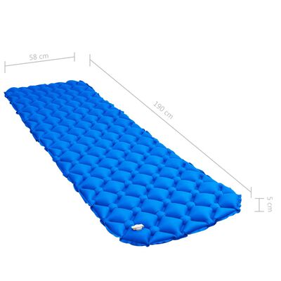 vidaXL Colchón de aire inflable azul 58x190 cm