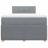 vidaXL Cama box spring con colch&oacute;n tela gris claro 120x190 cm
