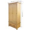 vidaXL Armario con 1 caj&oacute;n de madera maciza de roble 90x52x183 cm