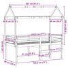 vidaXL Cama alta con techo madera maciza de pino 90x190 cm