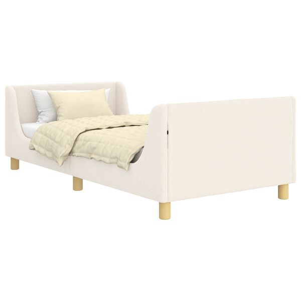 vidaXL Cama para niños con cabecero Crema 80 x 200 cm Tela de Oveja