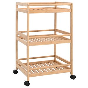 vidaXL Carrito de cocina con ruedas Natural 46 x 38 x 76 cm Bamb&uacute;