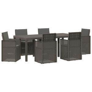 vidaXL Conjunto de Comedor de Jard&iacute;n 7 uds. Gris Claro y Antracita PP