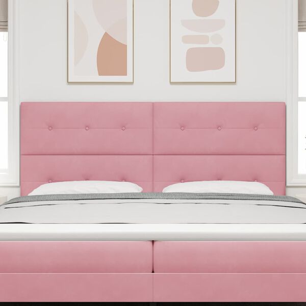 vidaXL Cabecero con cabecera Rosa 200 cm Cuero sint&eacute;tico