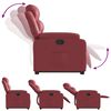 vidaXL Sill&oacute;n reclinable elevable cuero artificial rojo tinto