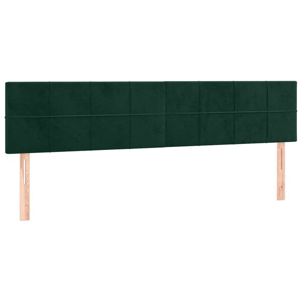 vidaXL Cabeceros terciopelo verde oscuro 160x5x78/88 cm