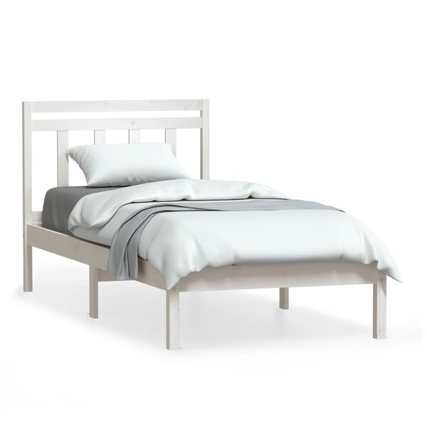 vidaXL Estructura de cama madera maciza de pino blanco 90x200 cm
