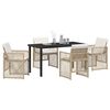 vidaXL Conjunto de Comedor de Jard&iacute;n 5 pcs Beige rat&aacute;n sint&eacute;tico