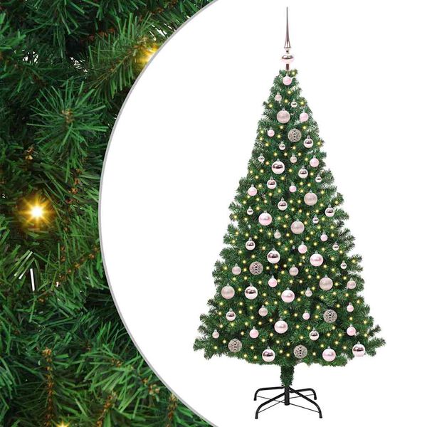 vidaXL &Aacute;rbol de Navidad artificial Verde 180 cm PVC y Acero y Pl&aacute;stico