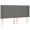 vidaXL Cabecero con orejas de tela gris oscuro 183x16x118/128 cm