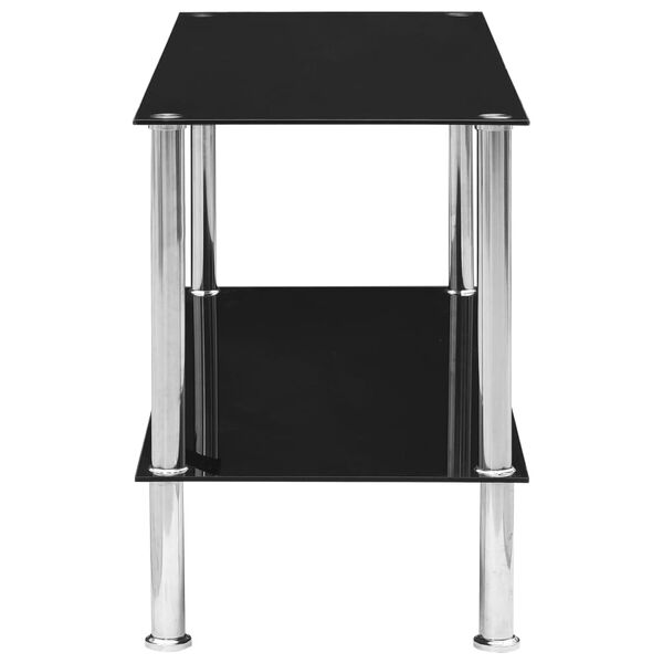 vidaXL Mesa de centro de vidrio templado negro 110x43x60 cm