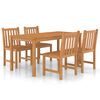 vidaXL Conjunto de comedor de jard&iacute;n de 5 piezas, 160 x 80 cm, madera maciza de teca