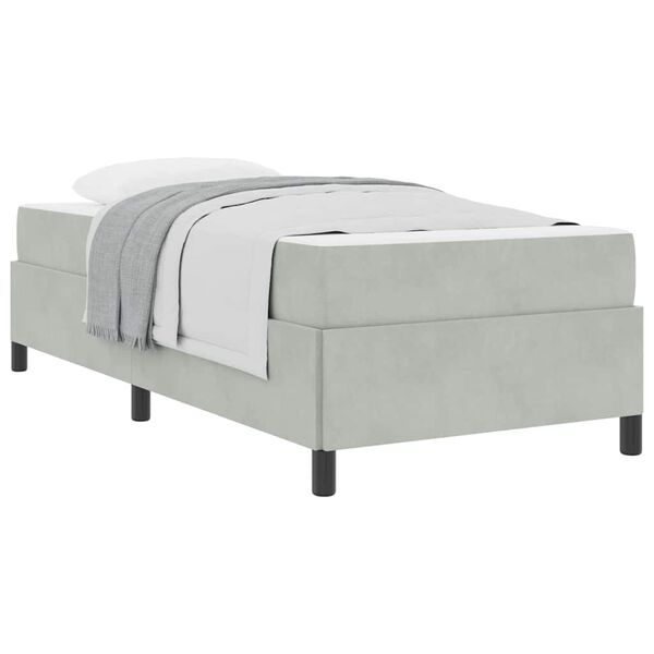 vidaXL Estructura de cama con colchón Gris Claro 80 x 200 cm tela