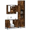 vidaXL Set de muebles ba&ntilde;o 3 pzas madera contrachapada roble ahumado