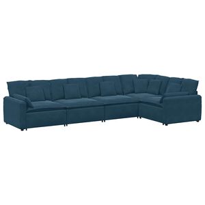 vidaXL Sof&aacute; modular con cojines de terciopelo azul