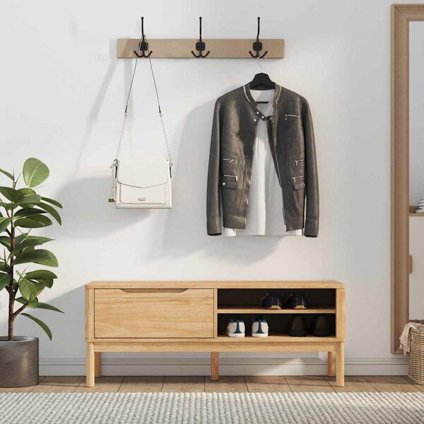 vidaXL Banco de pasillo con caj&oacute;n FLORO Marr&oacute;n cera 115 x 40 x 45 cm