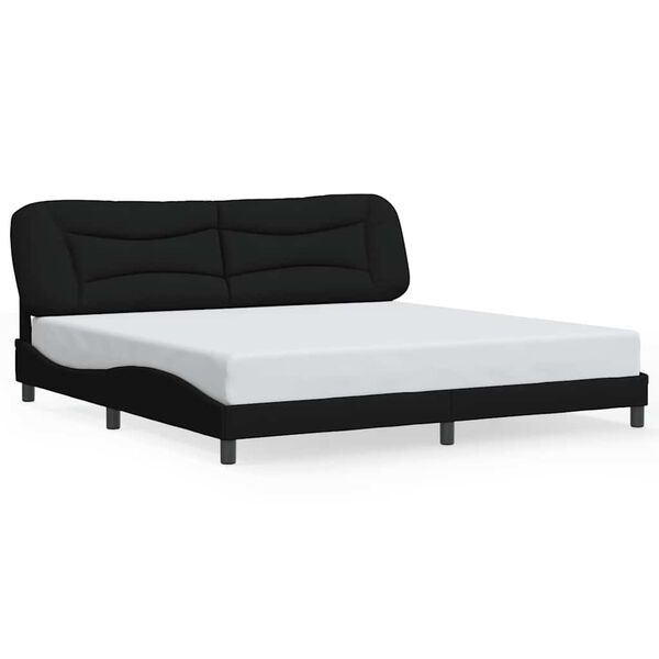 vidaXL Estructura de cama sin colch&oacute;n Hvar tela negro 200x200 cm