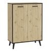 FMD Mueble zapatero 5 compartimentos roble artesanal 68,5x33x93,5 cm