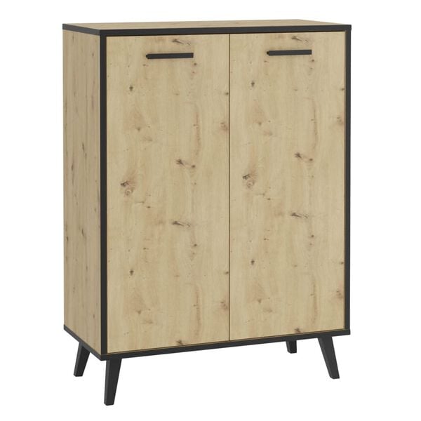 FMD Mueble zapatero 5 compartimentos roble artesanal 68,5x33x93,5 cm