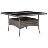 vidaXL Mesa de comedor de jard&iacute;n rat&aacute;n sint&eacute;tico y vidrio gris